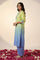 Lime Green Ombre Embroidered Straight Kurta with Palazzo and Dupatta Set