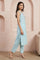 Light Blue Zari Embroidered Straight Kurta With Trousers Co-ord Set