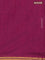 Bengal soft cotton saree magenta pink with plain body and zari woven piping border