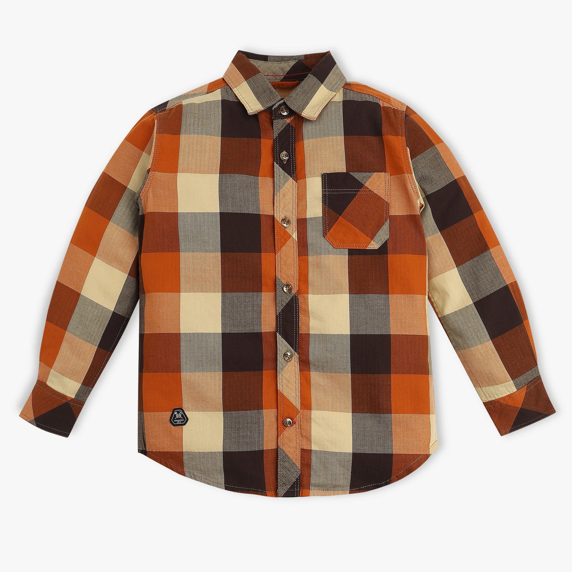Boys Cotton Checkered Shirt