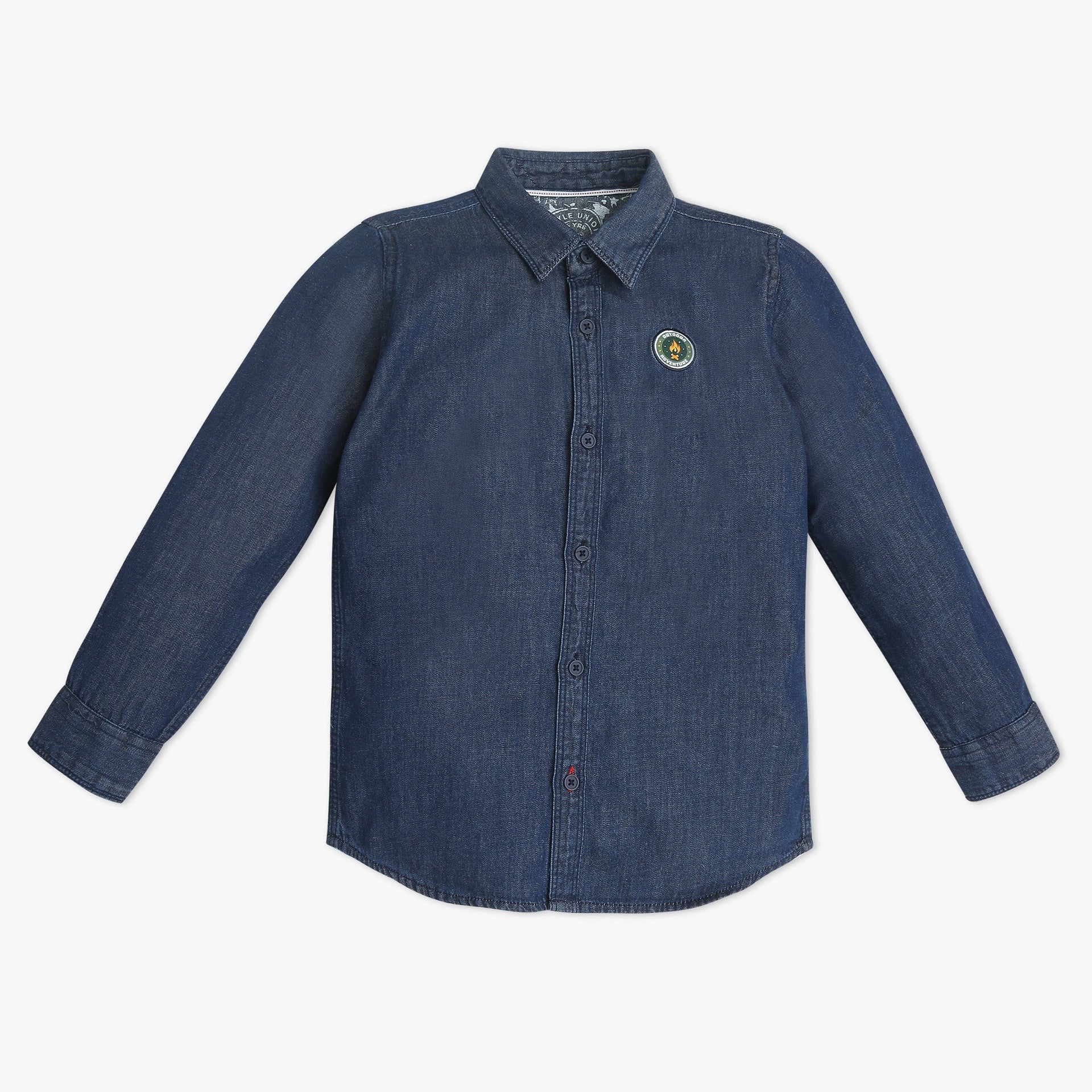 Boys Full Sleeve Shirt Collar Relaxed Fit Solid Shirt