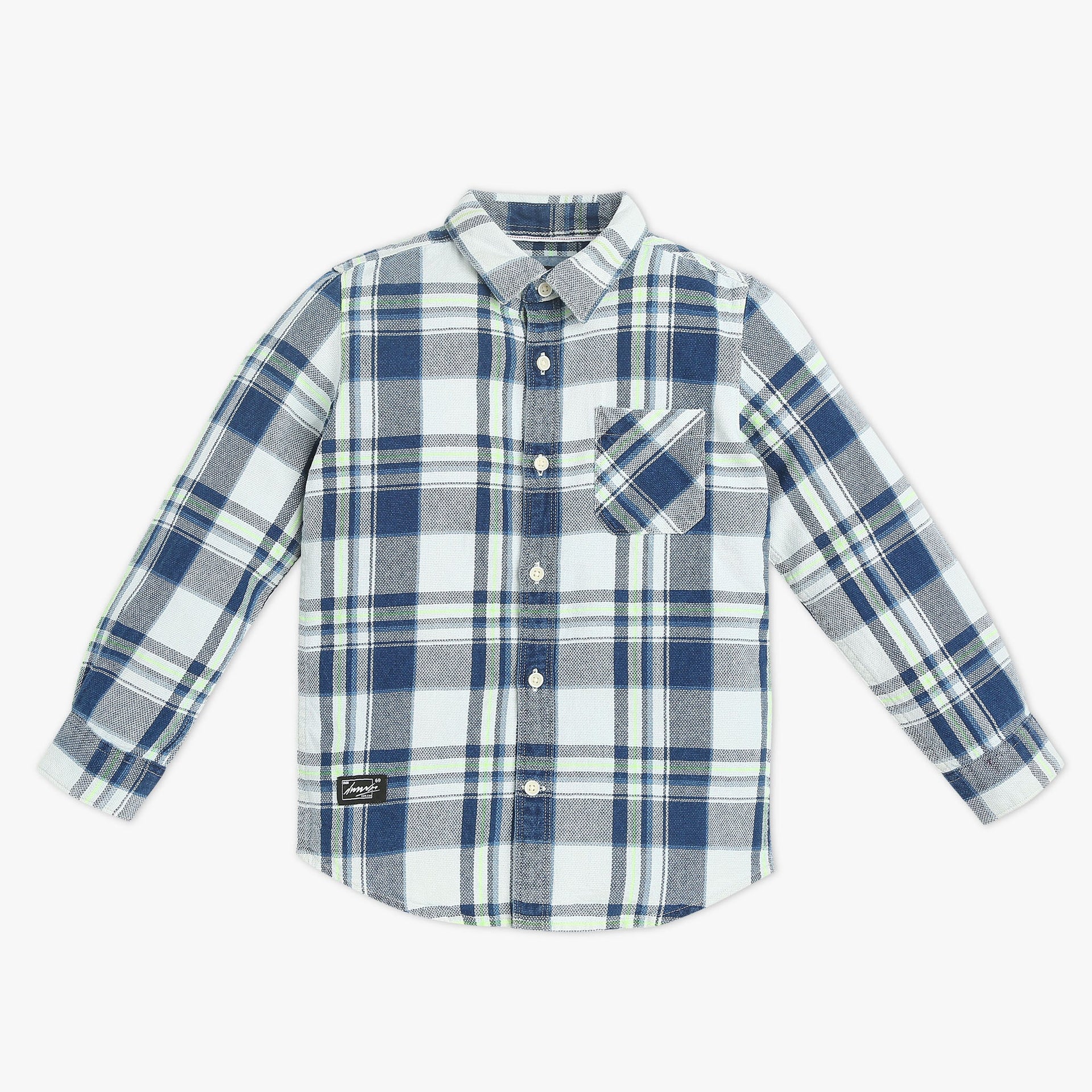 Boys Full Sleeve Shirt Collar Checkered Shirt
