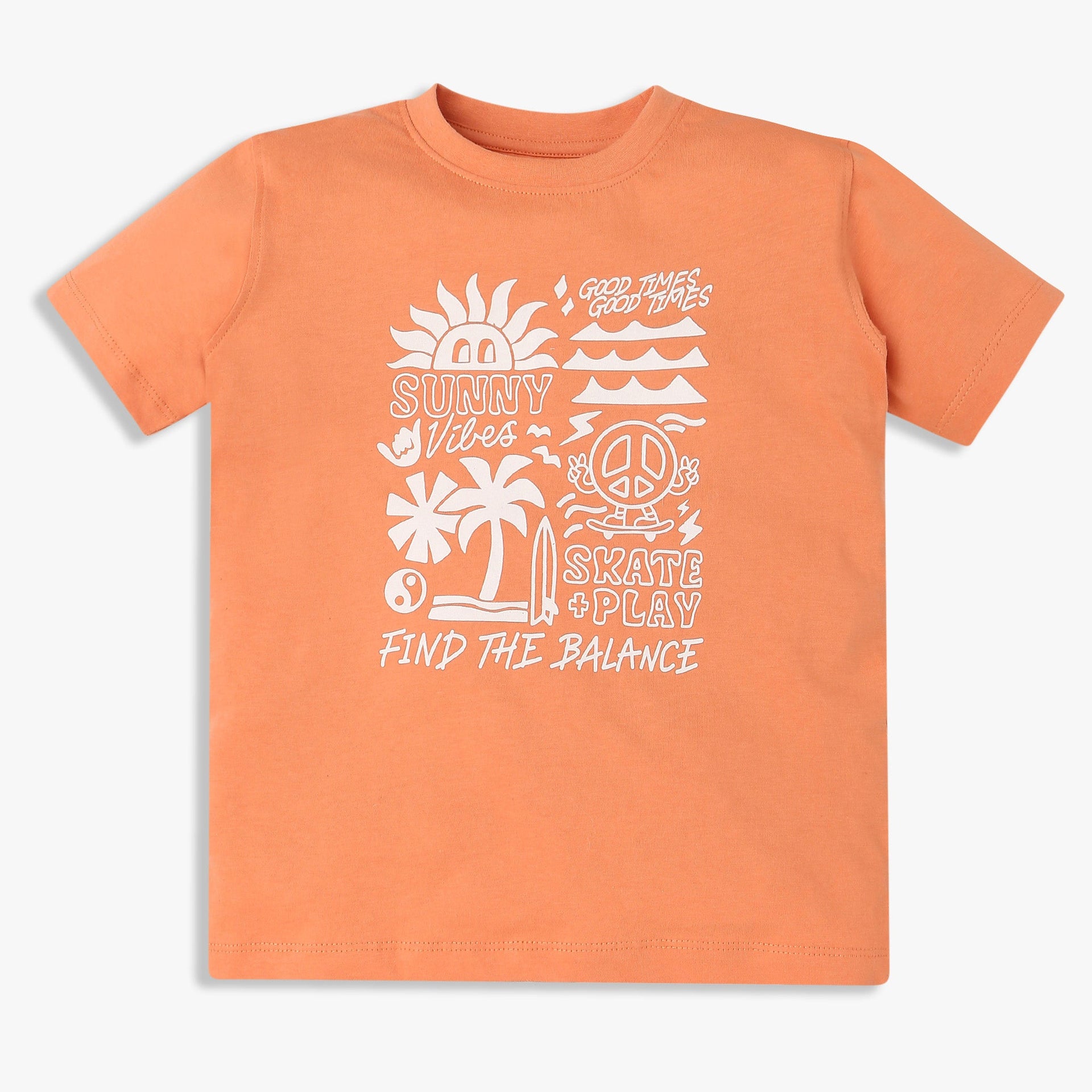 Boys Cotton Crew Neck Graphitee