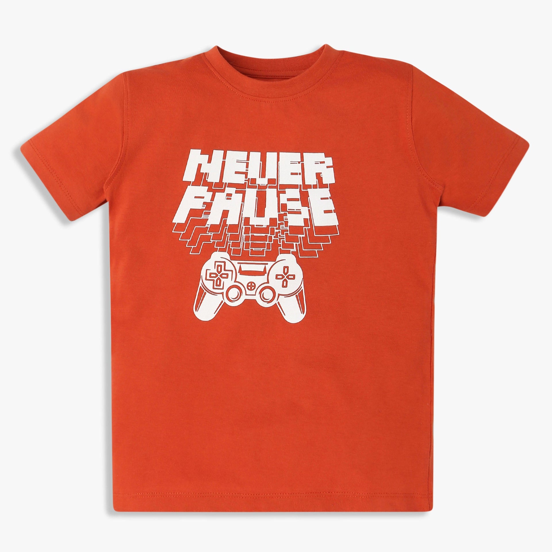 Boys Cotton Crew Neck Graphitee