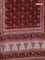 Chanderi bagru saree maroon and peach orange with allover prints and zari woven border