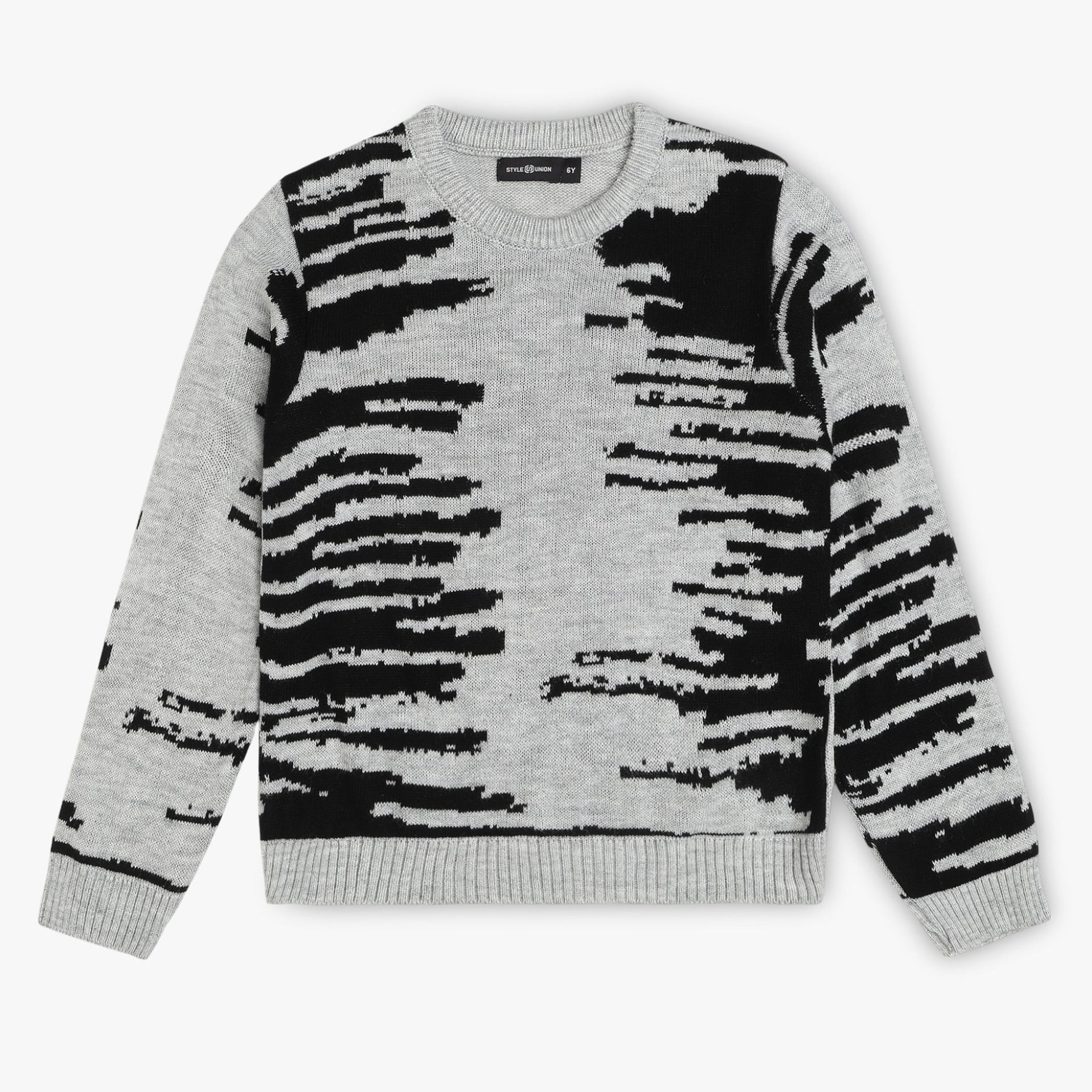 Boys Structured Crew Neck Sweater