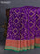 Banarasi crepe saree violet and red green with allover thread & zari weaves and woven border