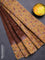 Chanderi silk cotton saree brown and sandal with allover zari buttas and printed border