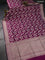 Banarasi uppada silk saree purple with allover zari woven floral weaves and zari woven border