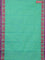 Chettinad cotton saree teal green and dark pink with thread woven buttas and thread woven border