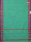 Chettinad cotton saree teal green and dark pink with thread woven buttas and thread woven border