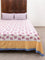 Purple Lotus Hand Block Printed Cotton Bed Sheet