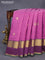 Pure kanchipuram silk saree mauve pink and deep wine shade with zari woven buttas and rettapet zari woven border