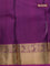 Pure kanchipuram silk saree sap green and purple with allover self emboss & zari weaves and floral zari woven border