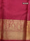 Pure kanchipuram silk saree mustard yellow and dark pink with allover zari woven butta weaves and zari woven korvai border