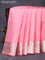 Pure kanchipuram silk saree light pink and teal blue with allover silver zari woven butta weaves and silver zari woven buttas