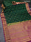 Pure kanchipuram silk saree green and magenta pink with zari woven buttas and zari woven border