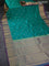 Pure kanchipuram silk saree teal green and purple with zari woven buttas and zari woven border