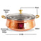 Copper Steel Serving Handi with Glass Lid