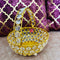 Crystal Basket Gift Item, Gold Coated Flower Basket (Dia 5 Inches)