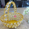 Crystal Basket Gift Item, Gold Coated Flower Basket (Dia 7 Inches)