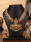 Antique necklace manga pattern with kemp stones and golden beads hanging