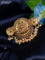 Antique hair clip big size lakshmi design with kemp stones and pearl hangings