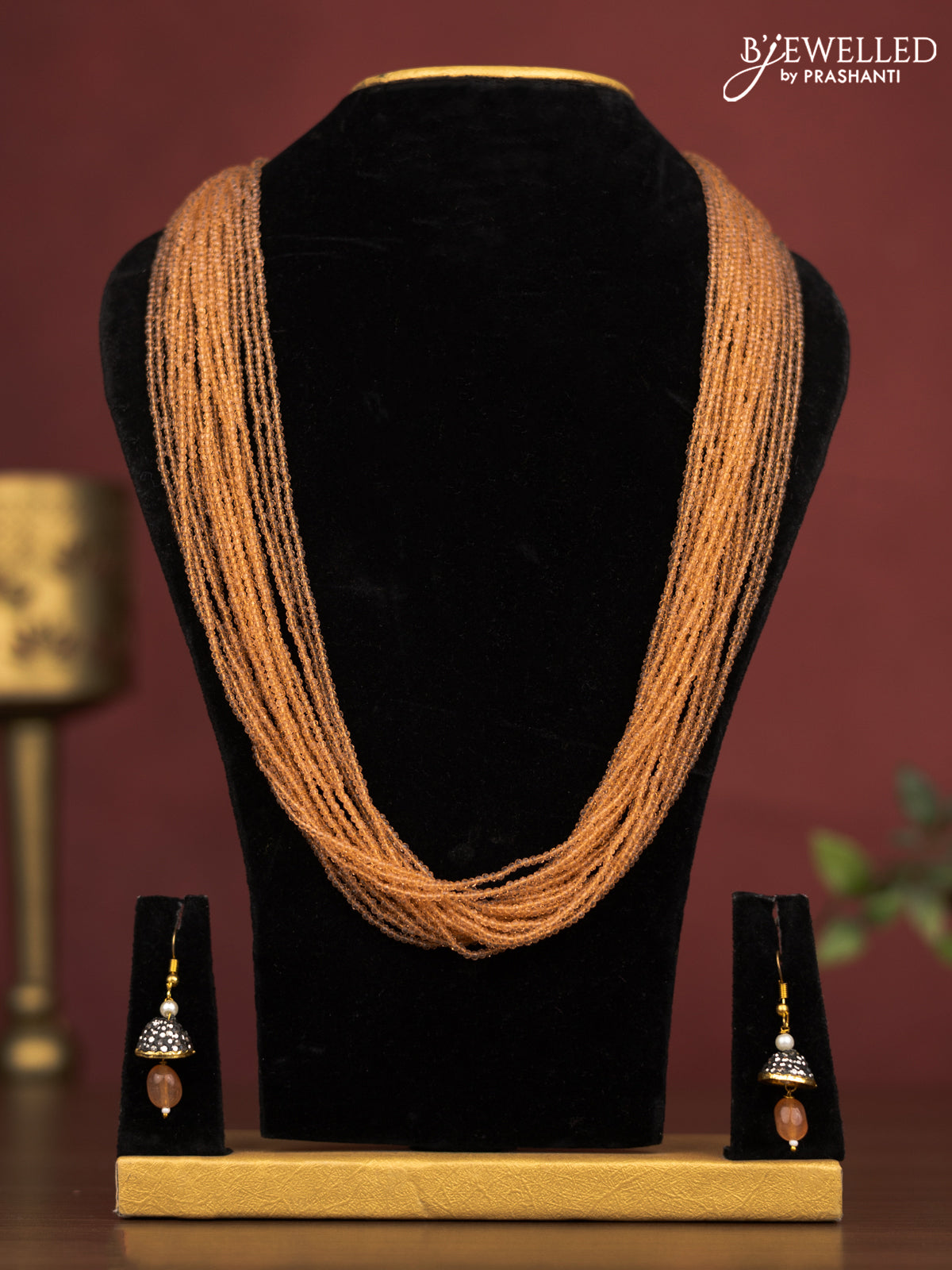 Jaipur multilayer beaded orange necklace