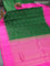 Pure kanjivaram silk saree green and pink with zari woven buttas and rettapet zari woven border