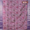 Banarasi semi tussar saree pastel pink and blue with allover ikat weaves and silver zari woven border