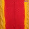 Bandhani saree red and yellow with allover bandhani prints and banarasi style border