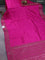 Chiniya silk saree pink with plain body and woven border