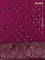 Chiniya silk saree wine shade with plain body and woven border