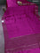 Chiniya silk saree magenta pink with plain body and woven border