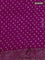 Chiniya silk saree magenta pink with plain body and woven border