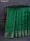 Chiniya silk saree green with plain body and woven border