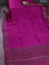 Chiniya silk saree magenta pink with plain body and woven border
