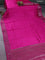Chiniya silk saree magenta pink with plain body and woven border