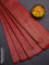 Banarasi semi silk saree red with allover thread & zari weaves and woven border