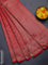 Banarasi semi silk saree red with allover thread & zari weaves and woven border