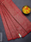 Banarasi semi silk saree red with allover thread & zari weaves and woven border