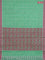 Coimbatore cotton saree green and pink with allover self emboss and thread woven border