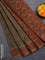Coimbatore cotton saree chikku shade and brown with allover self emboss and thread woven border