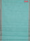 Coimbatore cotton saree mild teal green and beige with allover self emboss and thread woven border