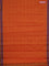 Coimbatore cotton saree dual shade of sunset orange and blue with allover self emboss and thread woven border