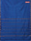 Arani semi silk saree dual shade of blue with plain body and small zari woven border