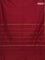 Arani semi silk saree dual shade of maroon with plain body and small zari woven border