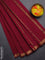 Arani semi silk saree dark pink with plain body and zari woven border