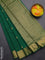 Arani semi silk saree green with zari woven thilak buttas and zari woven border