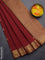 Arani semi silk saree maroon with zari woven thilak buttas and zari woven border